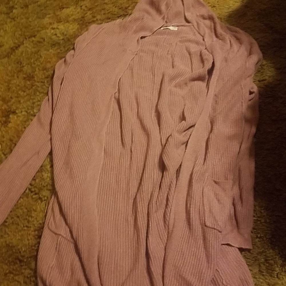 Lavender cardigan with hood